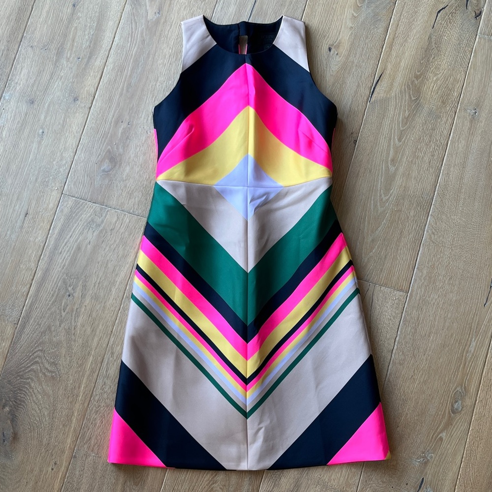 J Crew Chevron Striped Sleeveless Dress